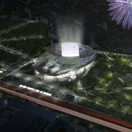 Проект стадиона Динамо в Москве. Фото www.dezeen.com