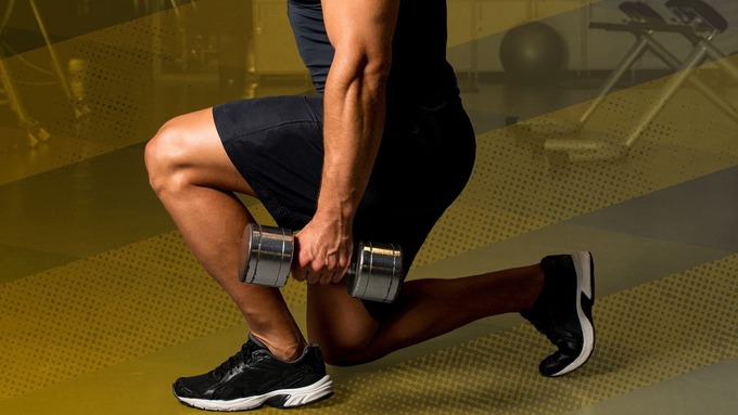Lunges with dumbbells