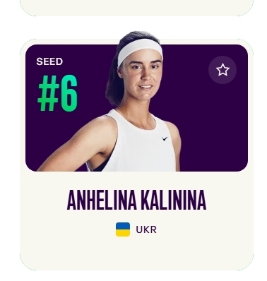 Анджеліна Калініна на турнірі WTA