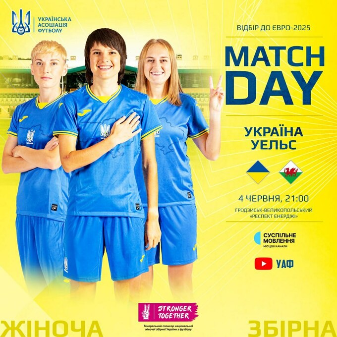 Україна – Уельс. Кваліфікація жіночого ЧЄ-2025. Дивитися онлайн. LIVE
