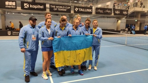 ФОТО. Сборная Украины после победы над Эстонией в Кубке Федерации
