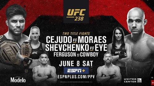 Где смотреть онлайн UFC 238: Сехудо – Мораес, Шевченко – Ай