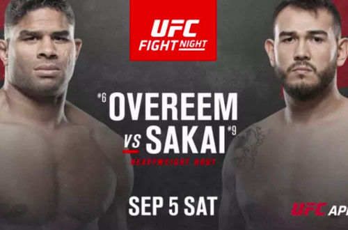 Где смотреть онлайн бой UFC: Алистар Оверим – Аугусто Сакаи