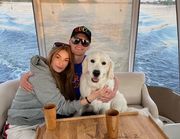 ФОТО. Цыганков прокатился по Днепру с девушкой и собакой