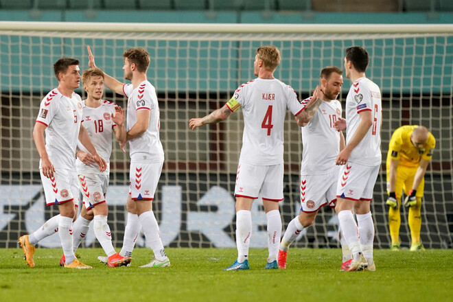 Дания досрочно пробилась на мундиаль в Катар, выиграв все 8 матчей группы