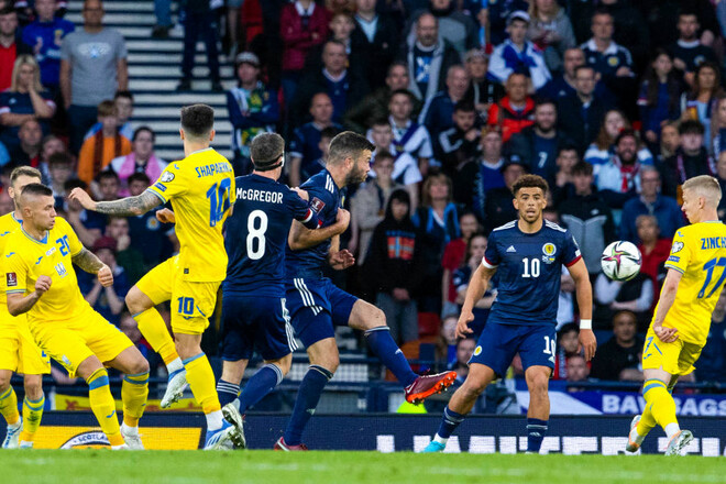 Каллум Макгрегор отыграл один мяч в матче Шотландии с Украиной