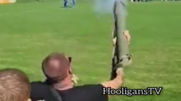 VIDEO.  Incredible.  In Croatia, a grenade launcher was used during the match