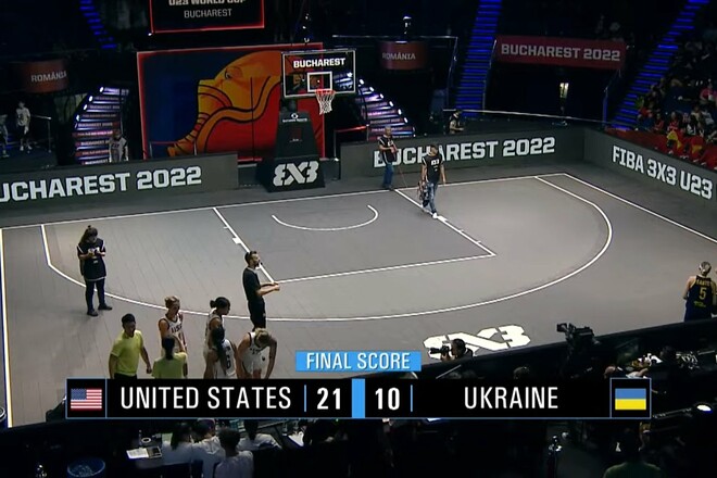 Украина проиграла США в 1/4 финала ЧМ-2022 U-23 по баскетболу 3x3