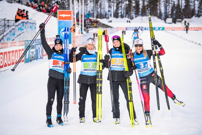Биатлон. Норвегия выиграла женскую эстафету в Контиолахти