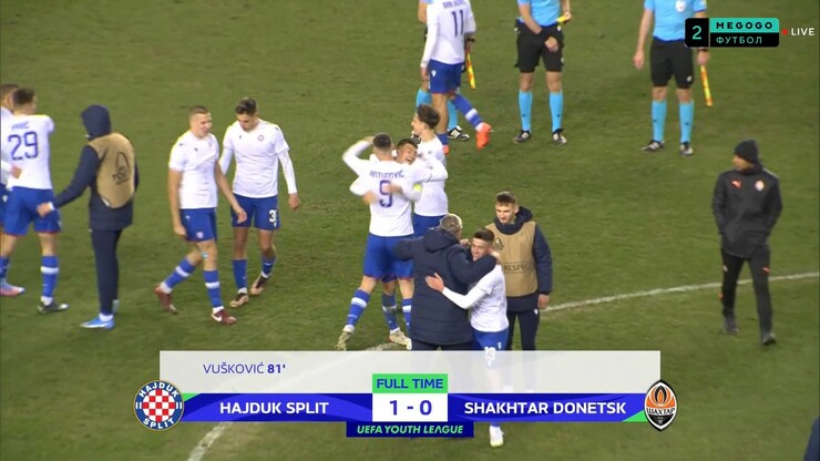 Hajduk Split U19 1-0 Shakhtar U19 - Luka Vuskovic 82' : r/soccer