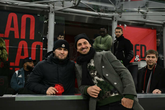 ВИДЕО. Ибрагимович встретился с Хабибом на матче Милан – Рома