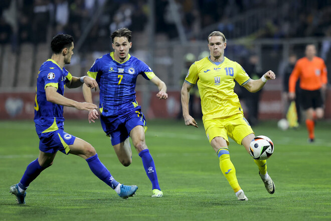В Англии расхвалили Мудрика после матча сборной Украины против Боснии