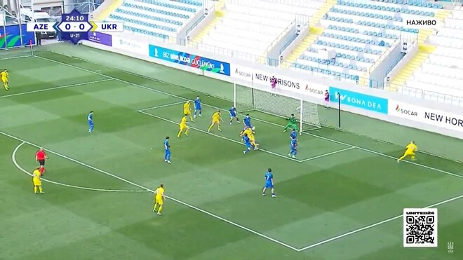 ВІДЕО. Яцик відкрив рахунок у матчі України U-21 проти Азербайджану U-21