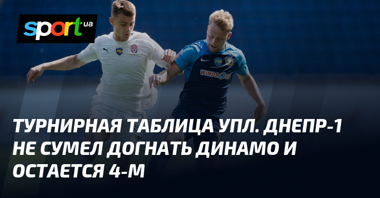 Днепр-1 остается на четвертом месте в турнирной таблице УПЛ, не сумев догнать Динамо.