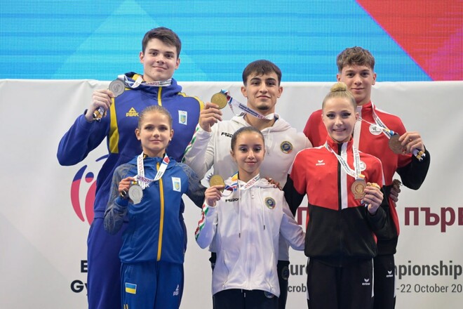Украинские акробаты завоевали три медали в юниорской программе ЧЕ-2023