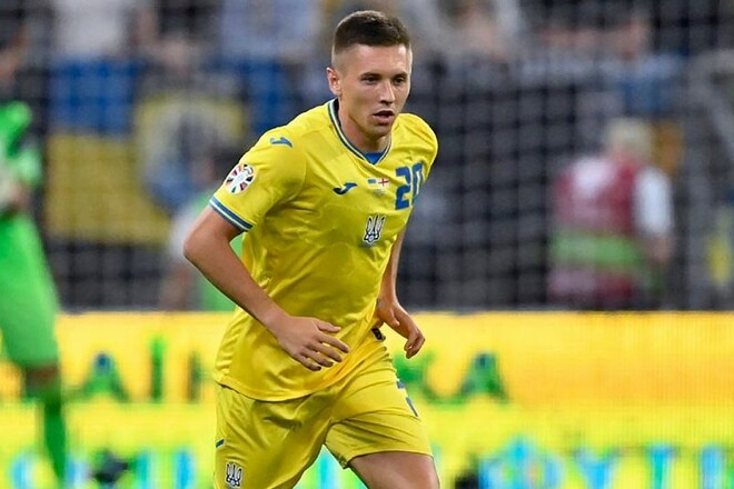Егор Назарина забил первый гол за сборную Украины