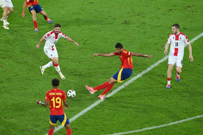 ВИДЕО. Родри сравнял счет для Испании в матче с Грузией на Евро-2024