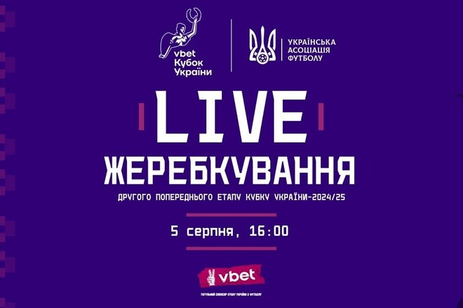 Жеребьевка 2-го предварительного раунда Кубка Украины. Смотреть онлайн LIVE