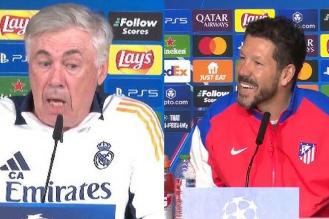 ВІДЕО. Що сказали Анчелотті і Сімеоне перед дербі у Лізі чемпіонів?