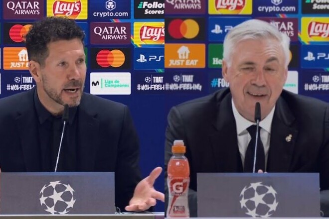 ВІДЕО. Реакція Сімеоне та Анчелотті після матчу Реал Мадрид – Атлетіко