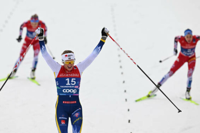 ЧМ по лыжным гонкам. Обогнала норвежек. Карлссон выиграла масс-старт