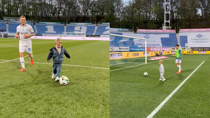 Милота дня. Динамовцы потренировали своих детей после матча с Оболонью