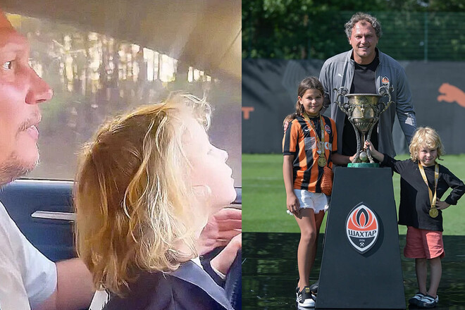 ВИДЕО. Легенда украинского футбола посадил 6-летнего сына за руль