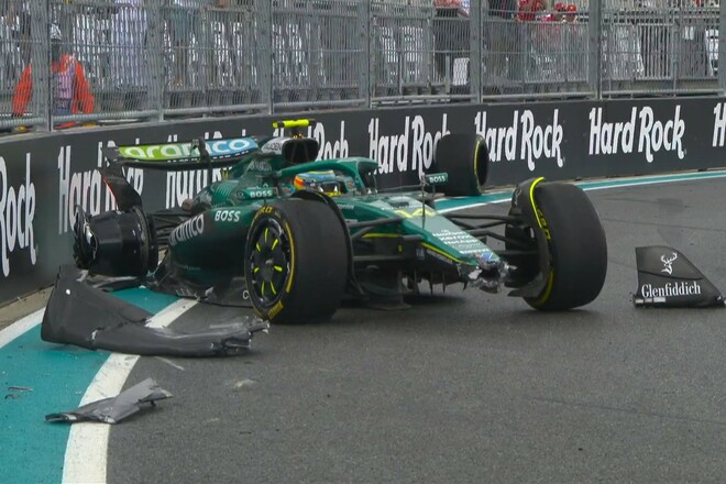 ВИДЕО. Авария Алонсо и Лоусона в спринте Гран-при Майами