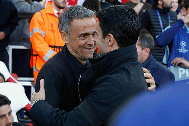 ВІДЕО. Реакція Артети та Енріке після матчу ПСЖ – Арсенал в Лізі чемпіонів