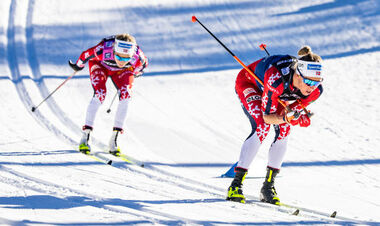 Tour de Ski. Slind's second consecutive triumph, Diggins lost the lead