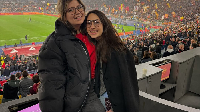 ВИДЕО. Как жена Артема Довбика поддерживала его в дерби Рима