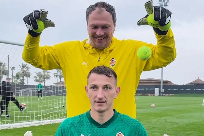 ВІДЕО. Різник vs Пятов. Челлендж для воротарів на реакцію з тенісним м'ячем