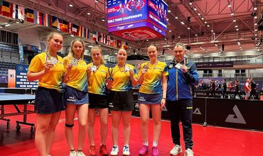 Сборная Украины завоевала 4 медали на юниорском ЧЕ по настольному теннису