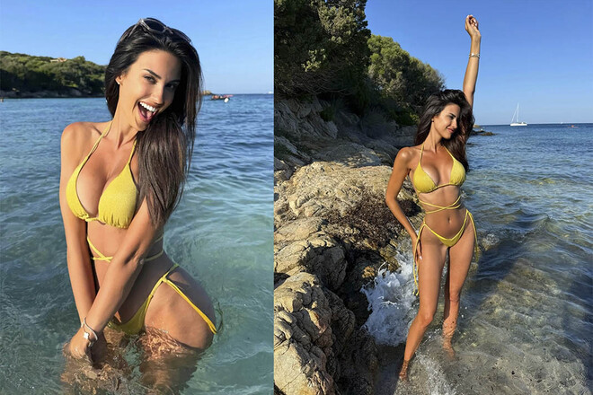 ФОТО. Футбольная журналистка в жёлтом бикини очаровала позой. Огонь