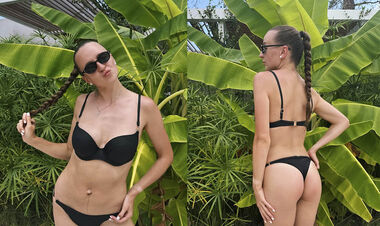 ФОТО. Дружина динамівця запалила в бікіні – приголомшлива форма