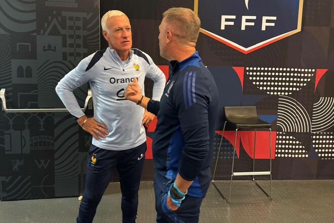 ФОТО. Ребров и Дешам встретились за день до игры и пожали друг другу руки