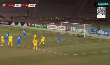 ВИДЕО. Украина пропустила гол от Азербайджана с пенальти на 72-й минуте