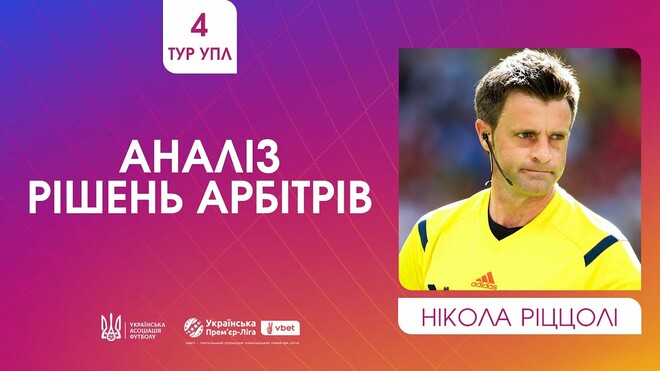 ВІДЕО. Ріццолі прокоментував спірні суддівські моменти 4-го туру УПЛ