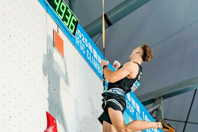 Ярослав Ткач установил новый рекорд Европы в скалолазании на скорость