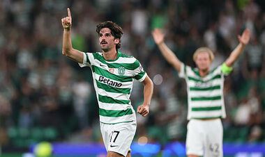 ВІДЕО. Гол у роздягальню. Трінкау вивів Спортинг уперед у матчі з Кайратом