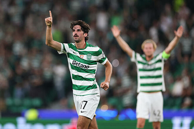 ВИДЕО. Гол в раздевалку. Тринкау вывел Спортинг вперед в матче с Кайратом