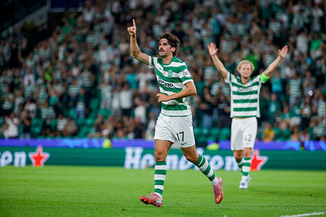 Спортинг отгрузил 4 мяча Кайрату в Лиге чемпионов. Дубль оформил Тринкау