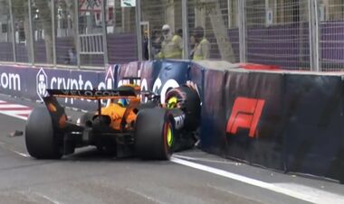 ВИДЕО. Лидер чемпионата Ф1 попал в аварию во время квалификации в Баку