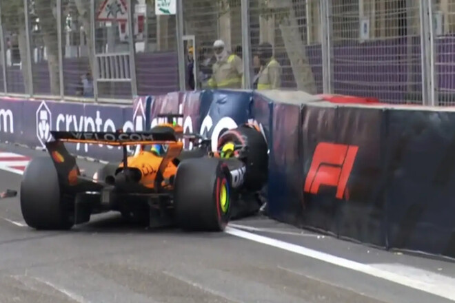 ВИДЕО. Лидер чемпионата Ф1 попал в аварию во время квалификации в Баку