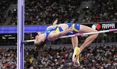 Jumping in height. Maguchih shared third place on the World Cup in rainy conditions