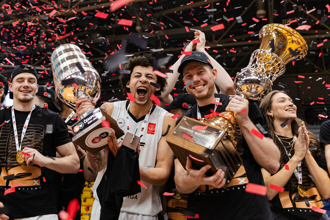 Золотое трио. Санон, Бобров и Сидоров стали чемпионами Латвии по баскетболу