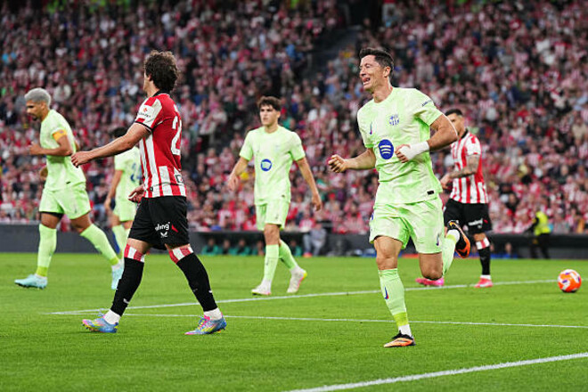 Барселона с дублем Левандовски переиграла Атлетик в последнем туре Ла Лиги