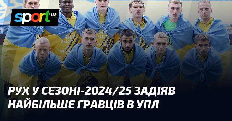 Рух у сезоні-2024/25 задіяв найбільше гравців в УПЛ