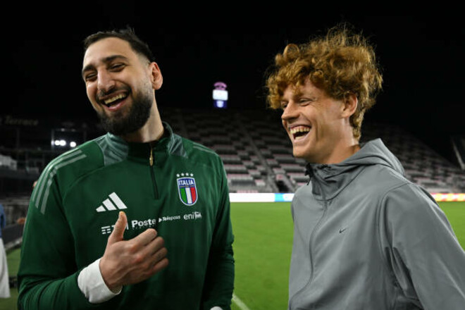 ФОТО. Доннарумма прийшов підтримати Сіннера у чвертьфіналі Ролан Гаррос