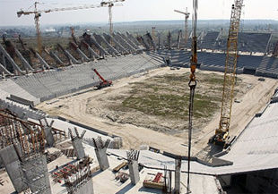 Каркас чаши стадиона во Львове готов на 70%
